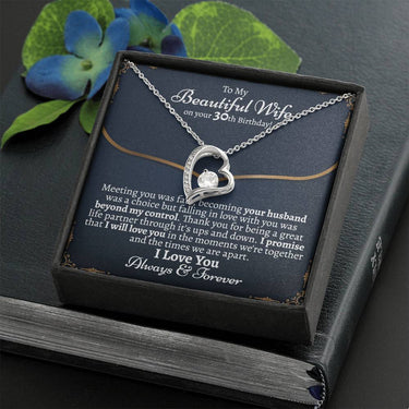 Beautiful Wife 30th Birthday Forever Love Necklace - Love You This Much